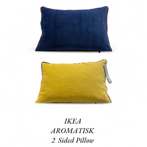 IKEA AROMATISK Cushion cover, blue/yellow, 16x23 "